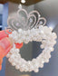 3D FLOWER DETAILED WEDDING COMMUNION SPECIAL OCCASION DRESS WITH MINI TIARA PEARL HAIR CLIP ACCESSORY SET