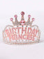 BIRTHDAY PRINCESS LETTER CROWN HEADBAND RHINESTONE DECOR GLITTER CRYSTAL HAIR ORNAMENT BIRTHDAY PARTY HAIR DECORATION