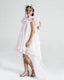 PINK FLORAL CROWN ACCESSORY COMBINATION LONG TAILED DRESS WITH FLORAL EMBROIDERY BIRTHDAY SPECIAL OCCASION DRESS