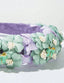 FLORAL FABRIC HEADBAND WITH GEMS FRESH FLORAL DECOR HAIR ACCESSORY TOUCH FOR BIRTHDAY AND WEDDING DRESSES
