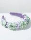 FLORAL FABRIC HEADBAND WITH GEMS FRESH FLORAL DECOR HAIR ACCESSORY TOUCH FOR BIRTHDAY AND WEDDING DRESSES