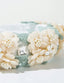 FLORAL FABRIC HEADBAND WITH GEMS FRESH FLORAL DECOR HAIR ACCESSORY TOUCH FOR BIRTHDAY AND WEDDING DRESSES