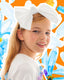 FLORAL PATTERNED BOW HEADBAND BLUE ORANGE DRESS