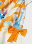 FLORAL PATTERNED BOW HEADBAND BLUE ORANGE DRESS