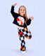 FLORAL PLAID TRACKSUIT SET WITH COLORFUL FLOWER ACCESSORIES BLACK FANNY PACK COMBINATION