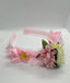 FRILLED DAISY PATTERNED DRESS WITH FLORAL CROWN COMBINATION
