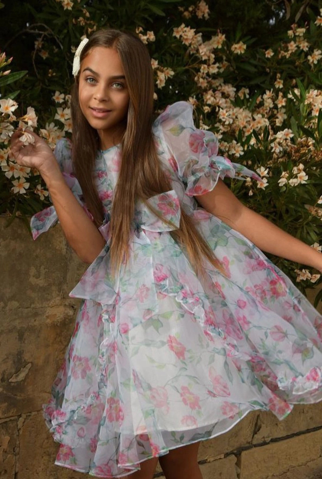 GIRLS ENCHANTING ORGANZA FLORAL DRESS – Lydia Kids