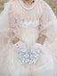 GIRLS LACE WEDDING GLOVES BOWKNOT BREATHABLE MESH FOR WEDDING BIRTHDAY FIRST COMMUNION BAPTISM PHOTOGRAPHY PRINCESS ELEGANT PARTY