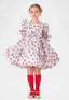 GIRLS PUFF SLEEVE FLORAL-PRINT DRESS