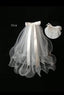 GIRLS SHORT VEIL FLOWER CROWN HEADPIECE WITH BOW SUITABLE FOR BIRTHDAY BRIDESMAIS AND FIRST COMMUNION