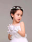 GIRLS WHITE SATIN BOW GLOVES FOR WEDDING BIRTHDAY PHOTOGRAPHY FIRST COMMUNION PRINCESS ELEGANT PARTY