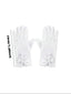GIRLS WHITE SATIN BOW GLOVES FOR WEDDING BIRTHDAY PHOTOGRAPHY FIRST COMMUNION PRINCESS ELEGANT PARTY