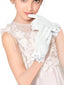 GIRLS WHITE SATIN BOW GLOVES FOR WEDDING BIRTHDAY PHOTOGRAPHY FIRST COMMUNION PRINCESS ELEGANT PARTY