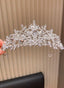 HIGH END ELEGANT WHITE CROWN HEADBAND HAIR ACCESSORY FOR GIRLS FOR WEDDING FIRST COMMUNION BIRTHDAY