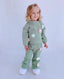 KNITTED TRACKSUIT WITH FLOWER ACCESSORIES