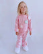 KNITTED TRACKSUIT WITH FLOWER ACCESSORIES