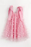 PINK PURPLE WHITE WINGS OF JOY BUTTERFLY BIRTHDAY AND SPECIAL OCCASION DRESS WITH MATCHING BUTTERFLY TIARA ACCESSORY
