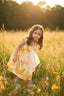 YELLOW DRESS WITH FLOWER EMBROIDERED BOW DETAIL ON THE COLLAR