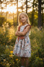 RUFFLED BOW FLORAL DRESS