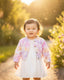 TIE DYE DENIM JACKET AND CREAM DRESS SET 9-24M