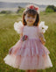 EMBROIDERED FABRIC DETAILED 3D FLORAL DESIGN GROWN WITH MATCHING HEADBAND VOLUMINOUS TULLE BIRTHDAY SPESIAL OCCASION DRESS