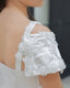 WHITE LACE TULLE DRESS WITH PEARL EMBELLISHMENTS FOR WEDDINGS COMMUNION AND SPECIAL OCCASIONS