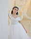 WHITE LACE TULLE DRESS WITH PEARL EMBELLISHMENTS FOR WEDDINGS COMMUNION AND SPECIAL OCCASIONS