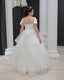 WHITE LACE TULLE DRESS WITH PEARL EMBELLISHMENTS FOR WEDDINGS COMMUNION AND SPECIAL OCCASIONS