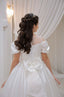 FAIRYTALE SPARKLING PRINCESS COMMUNION DRESS WITH SHOULDER DETAILS APPLIQUÉS AND BEADED EMBROIDERY FOR WEDDINGS RELIGIOUS CEREMONIES AND BIRTHDAYS