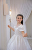 FAIRYTALE SPARKLING PRINCESS COMMUNION DRESS WITH SHOULDER DETAILS APPLIQUÉS AND BEADED EMBROIDERY FOR WEDDINGS RELIGIOUS CEREMONIES AND BIRTHDAYS