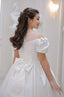 FAIRYTALE SPARKLING PRINCESS COMMUNION DRESS WITH SHOULDER DETAILS APPLIQUÉS AND BEADED EMBROIDERY FOR WEDDINGS RELIGIOUS CEREMONIES AND BIRTHDAYS