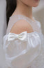 FAIRYTALE SPARKLING PRINCESS COMMUNION DRESS WITH SHOULDER DETAILS APPLIQUÉS AND BEADED EMBROIDERY FOR WEDDINGS RELIGIOUS CEREMONIES AND BIRTHDAYS