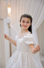 FAIRYTALE SPARKLING PRINCESS COMMUNION DRESS WITH SHOULDER DETAILS APPLIQUÉS AND BEADED EMBROIDERY FOR WEDDINGS RELIGIOUS CEREMONIES AND BIRTHDAYS