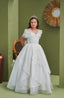 FLOWERED PEARL APPLIQUÉ DETAILED ROYAL COMMUNION BIRTHDAY WEDDING DRESS 7-11 YEARS