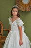 FLOWERED PEARL APPLIQUÉ DETAILED ROYAL COMMUNION BIRTHDAY WEDDING DRESS 7-11 YEARS