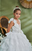 FAIRY-TALE INSPIRED LAYERED FLORAL PRINCESS WEDDING BIRTHDAY COMMUNION DRESS 2-6 YEARS