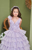 FAIRY-TALE INSPIRED LAYERED FLORAL PRINCESS WEDDING BIRTHDAY COMMUNION DRESS 2-6 YEARS