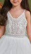TULLE EMBROIDERED PEARL STRAP LAYERED PUFFY WEDDING SPECIAL OCCASION COMMUNION DRESS 7-11 YEARS