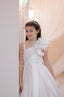 PEARL EMBROIDERED 3D FLOWER DETAILED SATIN WEDDING SPECIAL OCCASION COMMUNION DRESS 7-11 YEARS