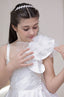 PEARL EMBROIDERED 3D FLOWER DETAILED SATIN WEDDING SPECIAL OCCASION COMMUNION DRESS 7-11 YEARS