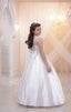 PEARL EMBROIDERED 3D FLOWER DETAILED SATIN WEDDING SPECIAL OCCASION COMMUNION DRESS 7-11 YEARS