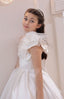 PEARL EMBROIDERED 3D FLOWER DETAILED SATIN WEDDING SPECIAL OCCASION COMMUNION DRESS 7-11 YEARS