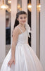 PEARL EMBROIDERED 3D FLOWER DETAILED SATIN WEDDING SPECIAL OCCASION COMMUNION DRESS 7-11 YEARS