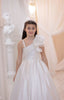PEARL EMBROIDERED 3D FLOWER DETAILED SATIN WEDDING SPECIAL OCCASION COMMUNION DRESS 7-11 YEARS