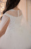 CAPE TULLE SLEEVE PEARL LACE EMBROIDERED SEQUIN TULLE FABRIC WEDDING RELIGIOUS CEREMONY COMMUNION DRESS 7-11YEARS