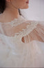 CAPE TULLE SLEEVE PEARL LACE EMBROIDERED SEQUIN TULLE FABRIC WEDDING RELIGIOUS CEREMONY COMMUNION DRESS 7-11YEARS