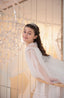 CAPE TULLE SLEEVE PEARL LACE EMBROIDERED SEQUIN TULLE FABRIC WEDDING RELIGIOUS CEREMONY COMMUNION DRESS 7-11YEARS