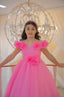 3D FLOWER DETAILED PUFFY ORGANZA TULLE BIRTHDAY WEDDING SPECIAL OCCASION DRESS 7-11 YEARS