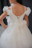 3D FLOWER DETAILED PUFFY ORGANZA TULLE BIRTHDAY WEDDING SPECIAL OCCASION DRESS 7-11 YEARS