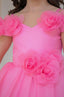 3D FLOWER DETAILED PUFFY ORGANZA TULLE BIRTHDAY WEDDING SPECIAL OCCASION DRESS 7-11 YEARS
